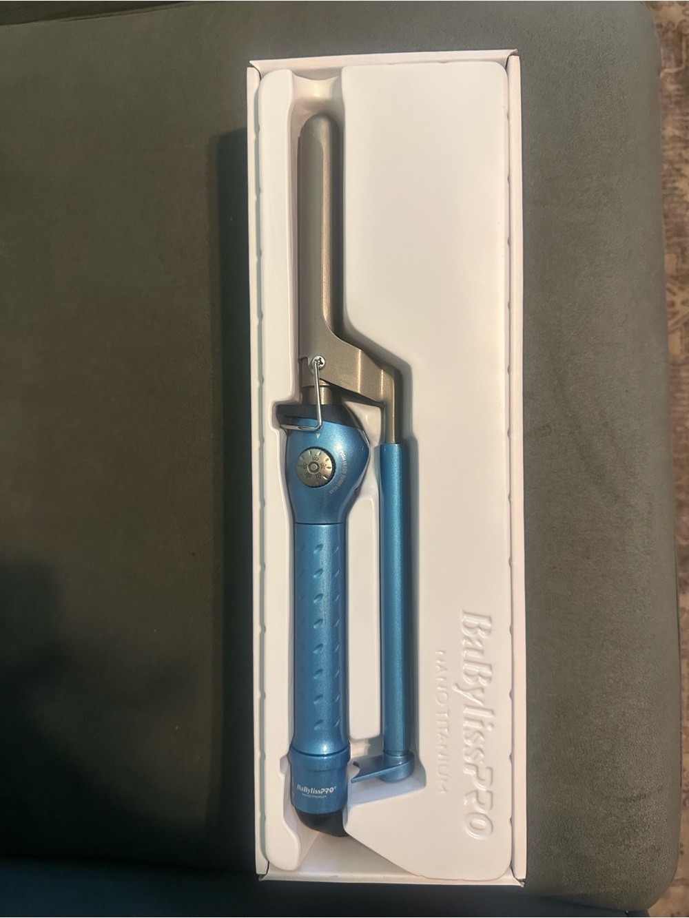BaByliss Blue Curling Wand with Silver Barrel
